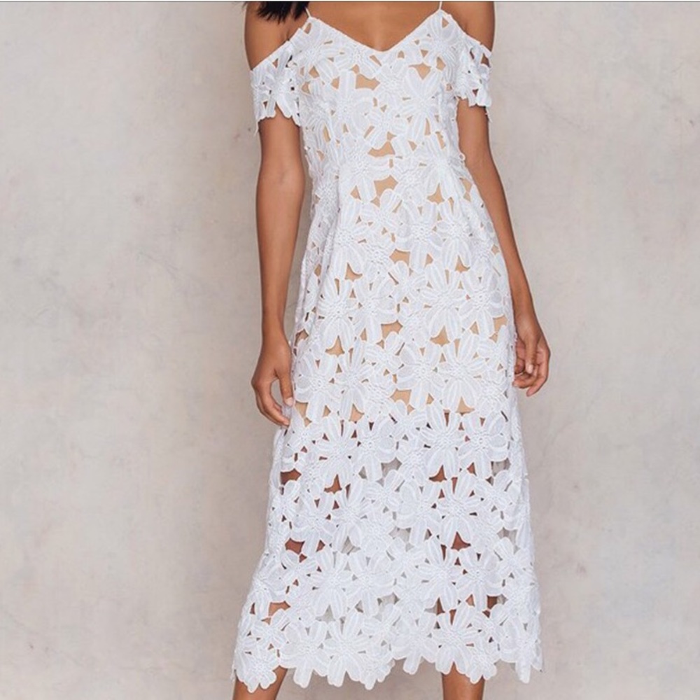 COPY - White lace off the shoulder dress